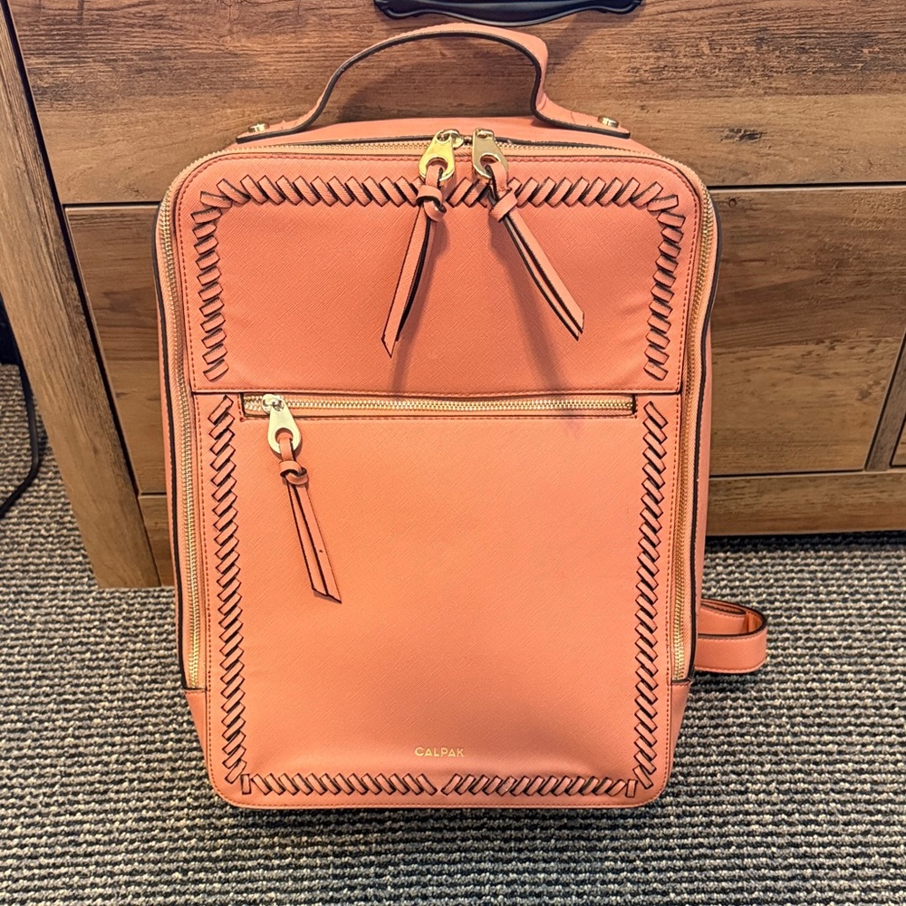 Calpak Blush Pink Leather Backpack